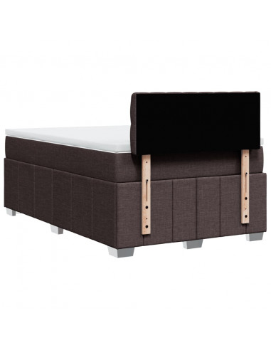 Giroletto a Molle con Materasso Marrone Scuro 120x200cm Tessuto