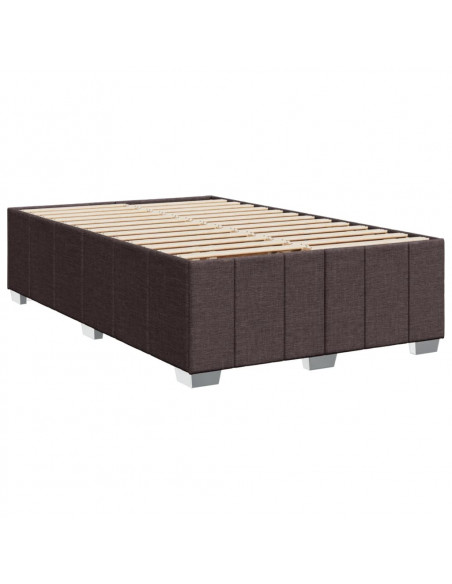 Giroletto a Molle con Materasso Marrone Scuro 120x200cm Tessuto