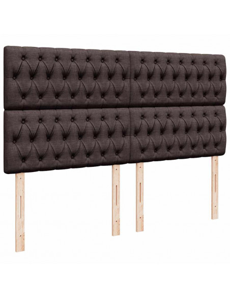 Giroletto a Molle con Materasso Marrone Scuro 200x200cm Tessuto