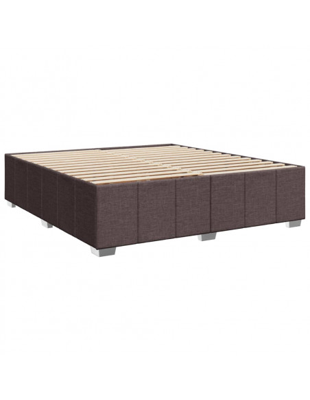 Giroletto a Molle con Materasso Marrone Scuro 200x200cm Tessuto