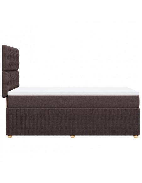 Giroletto a Molle con Materasso Marrone Scuro 80x200 cm Tessuto