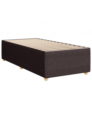 Giroletto a Molle con Materasso Marrone Scuro 90x190cm Tessuto
