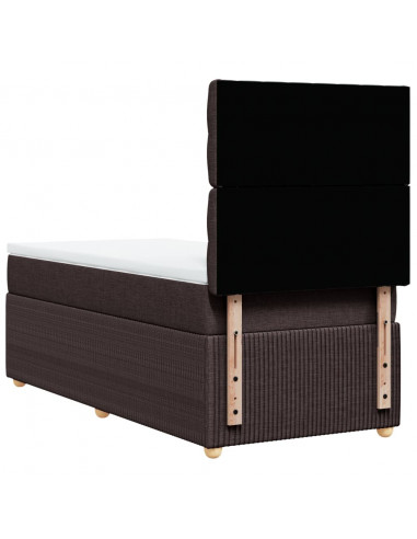 Giroletto a Molle con Materasso Marrone Scuro 90x190cm Tessuto