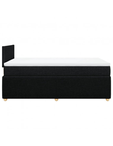 Giroletto a Molle con Materasso Nero 120x190 cm in Tessuto