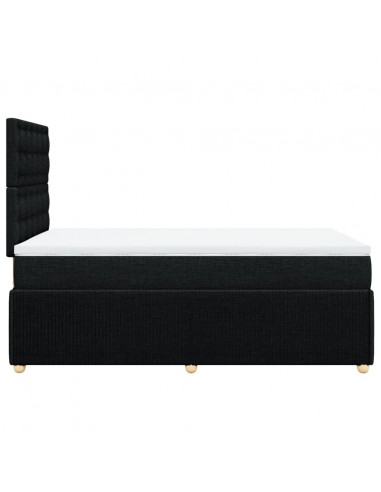 Giroletto a Molle con Materasso Nero 120x190 cm in Tessuto