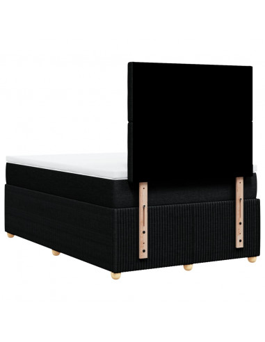 Giroletto a Molle con Materasso Nero 120x190 cm in Tessuto