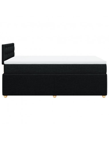 Giroletto a Molle con Materasso Nero 120x190 cm in Tessuto