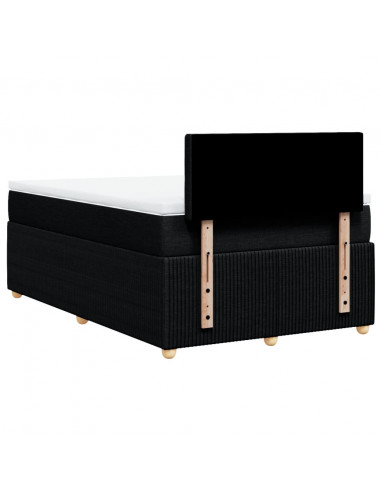 Giroletto a Molle con Materasso Nero 120x190 cm in Tessuto