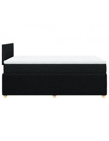 Giroletto a Molle con Materasso Nero 120x190 cm in Tessuto