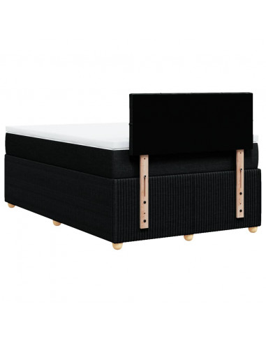 Giroletto a Molle con Materasso Nero 120x190 cm in Tessuto