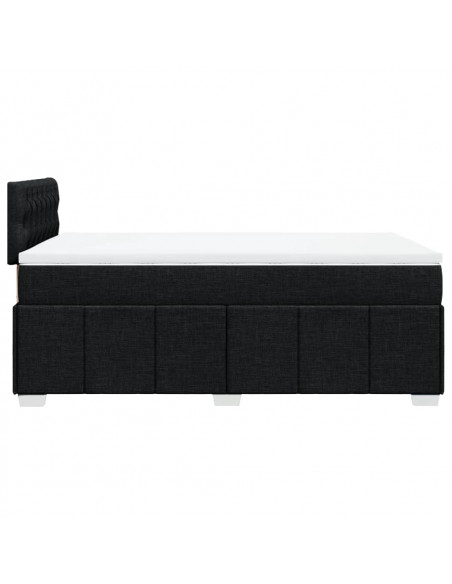 Giroletto a Molle con Materasso Nero 120x200 cm in Tessuto