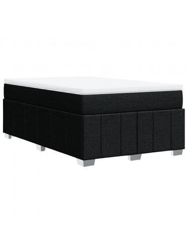 Giroletto a Molle con Materasso Nero 120x200 cm in Tessuto