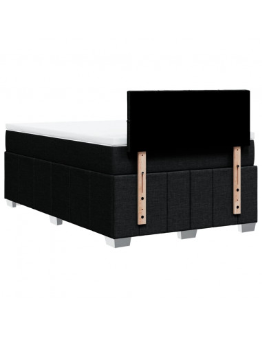 Giroletto a Molle con Materasso Nero 120x200 cm in Tessuto