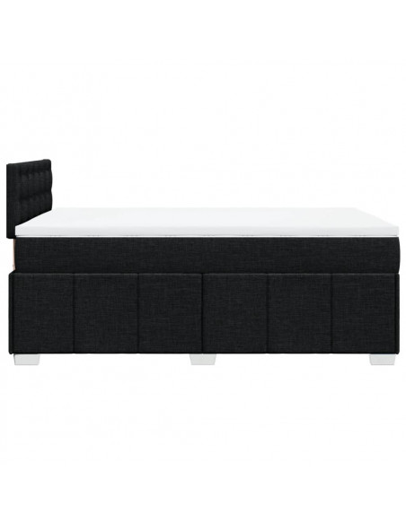 Giroletto a Molle con Materasso Nero 120x200 cm in Tessuto