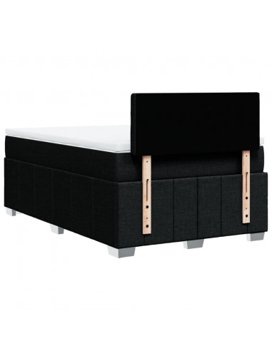 Giroletto a Molle con Materasso Nero 120x200 cm in Tessuto