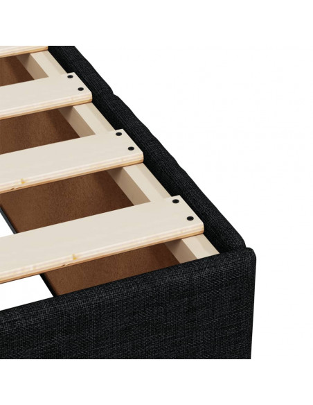Giroletto a Molle con Materasso Nero 140x190 cm in Tessuto