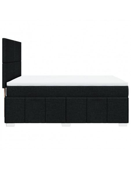 Giroletto a Molle con Materasso Nero 140x190 cm in Tessuto