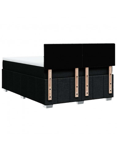 Giroletto a Molle con Materasso Nero 140x190 cm in Tessuto