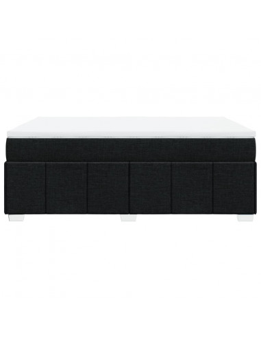 Giroletto a Molle con Materasso Nero 140x190 cm in Tessuto