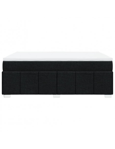 Giroletto a Molle con Materasso Nero 140x190 cm in Tessuto