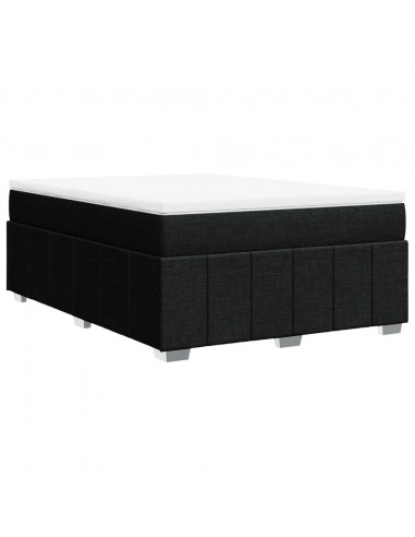 Giroletto a Molle con Materasso Nero 140x190 cm in Tessuto