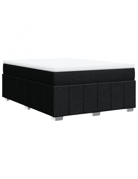 Giroletto a Molle con Materasso Nero 140x190 cm in Tessuto