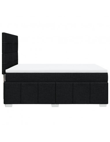 Giroletto a Molle con Materasso Nero 140x200 cm in Tessuto