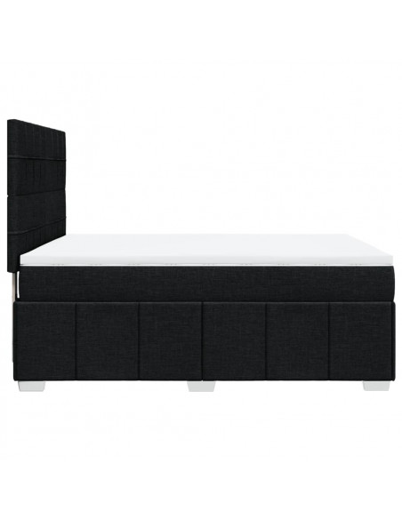 Giroletto a Molle con Materasso Nero 140x200 cm in Tessuto