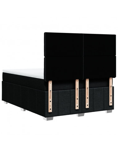 Giroletto a Molle con Materasso Nero 140x200 cm in Tessuto