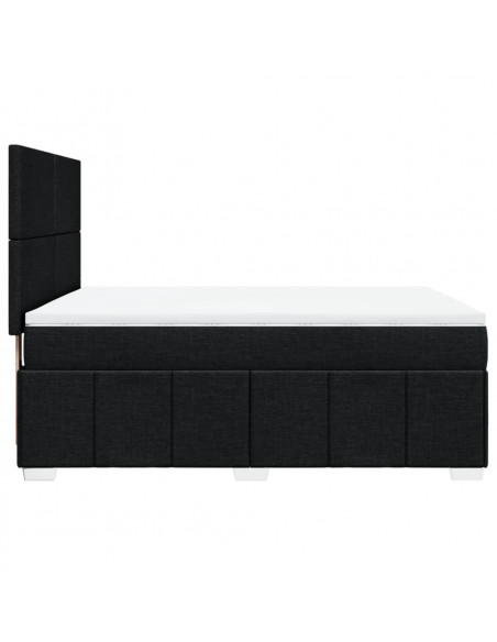 Giroletto a Molle con Materasso Nero 140x200 cm in Tessuto