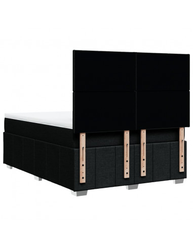 Giroletto a Molle con Materasso Nero 140x200 cm in Tessuto