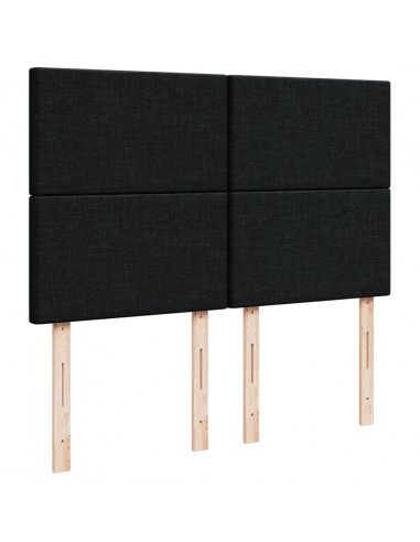 Giroletto a Molle con Materasso Nero 140x200 cm in Tessuto