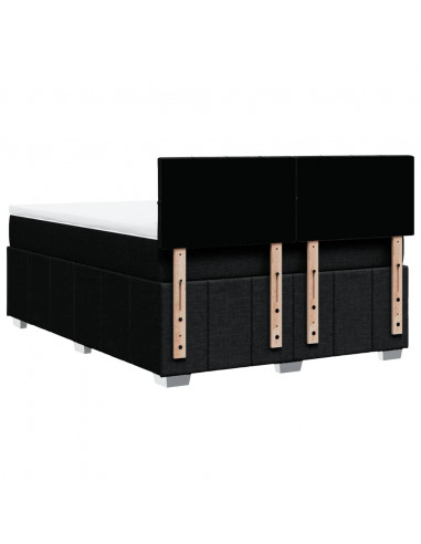 Giroletto a Molle con Materasso Nero 140x200 cm in Tessuto