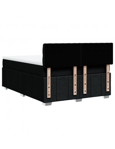 Giroletto a Molle con Materasso Nero 140x200 cm in Tessuto