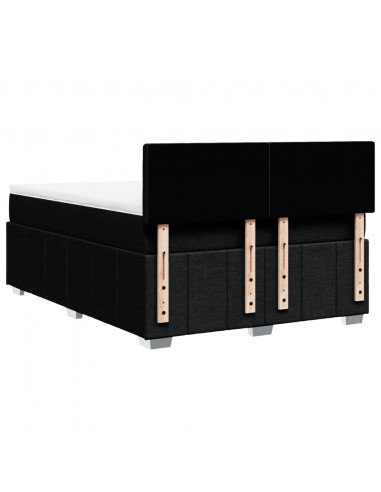 Giroletto a Molle con Materasso Nero 140x200 cm in Tessuto