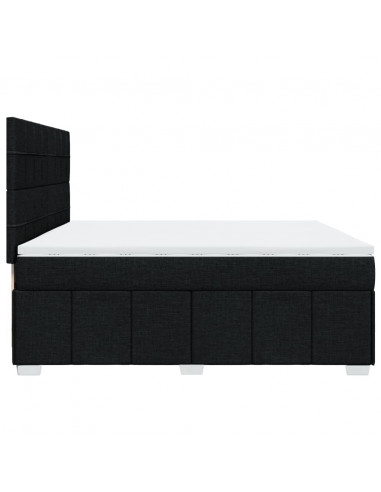 Giroletto a Molle con Materasso Nero 200x200 cm in Tessuto