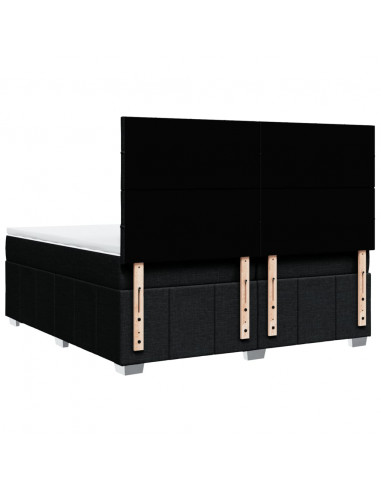 Giroletto a Molle con Materasso Nero 200x200 cm in Tessuto