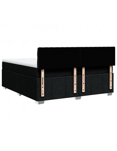 Giroletto a Molle con Materasso Nero 200x200 cm in Tessuto