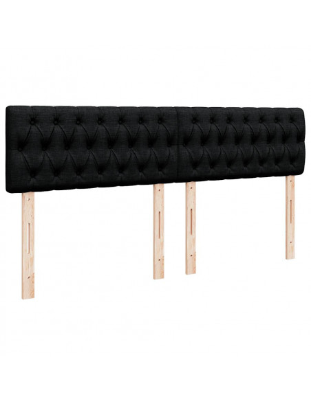 Giroletto a Molle con Materasso Nero 200x200 cm in Tessuto