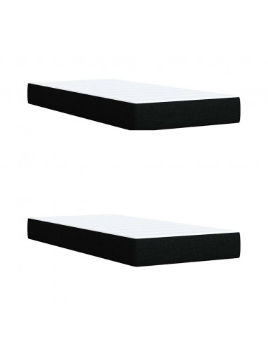 Giroletto a Molle con Materasso Nero 200x200 cm in Tessuto