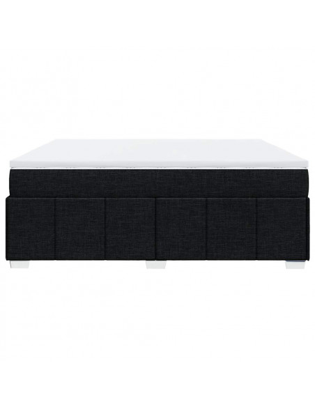 Giroletto a Molle con Materasso Nero 200x200 cm in Tessuto