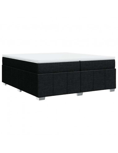 Giroletto a Molle con Materasso Nero 200x200 cm in Tessuto