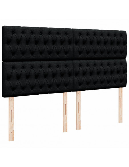 Giroletto a Molle con Materasso Nero 200x200 cm in Tessuto