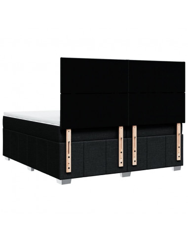 Giroletto a Molle con Materasso Nero 200x200 cm in Tessuto