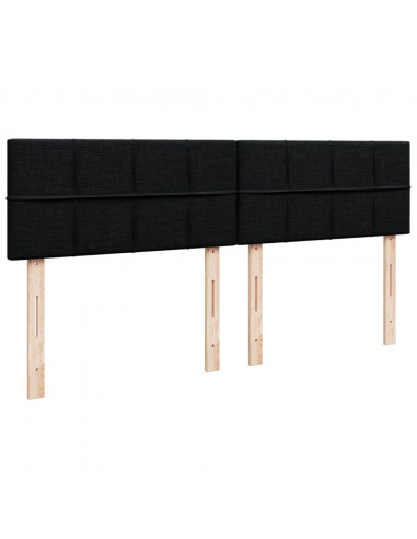 Giroletto a Molle con Materasso Nero 200x200 cm in Tessuto