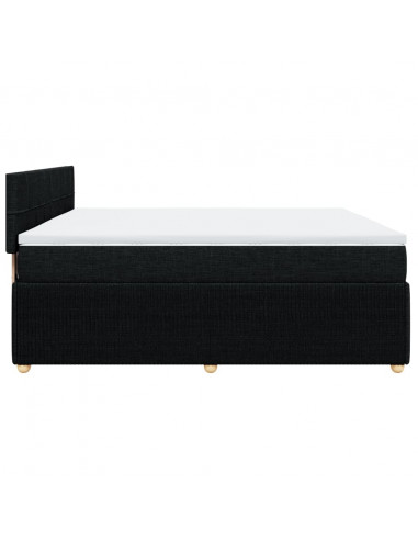 Giroletto a Molle con Materasso Nero 200x200 cm in Tessuto