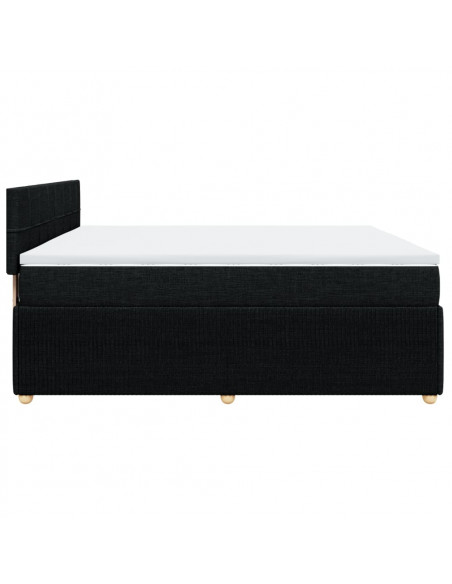 Giroletto a Molle con Materasso Nero 200x200 cm in Tessuto