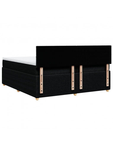 Giroletto a Molle con Materasso Nero 200x200 cm in Tessuto