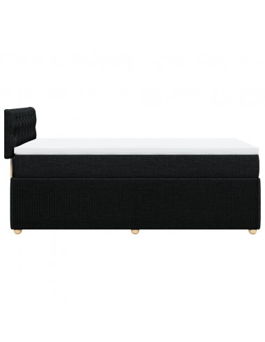 Giroletto a Molle con Materasso Nero 80x200 cm inTessuto