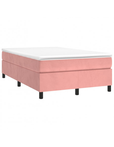 Giroletto a Molle con Materasso Rosa 120x190 cm in Velluto